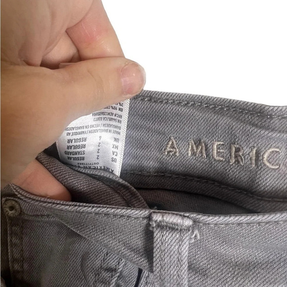 American Eagle size 2 excellent condition high rise gray skinny jeans jeggings - Picture 6 of 7